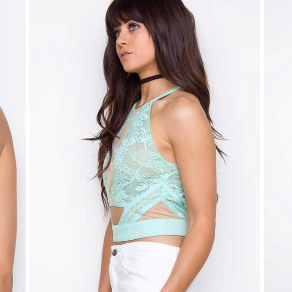 Lace Inset Crop Top - Picture 15 of 15